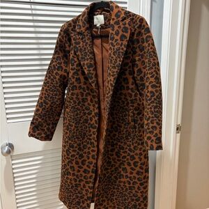 a new day Brown Leopard Print Teddy Jacket